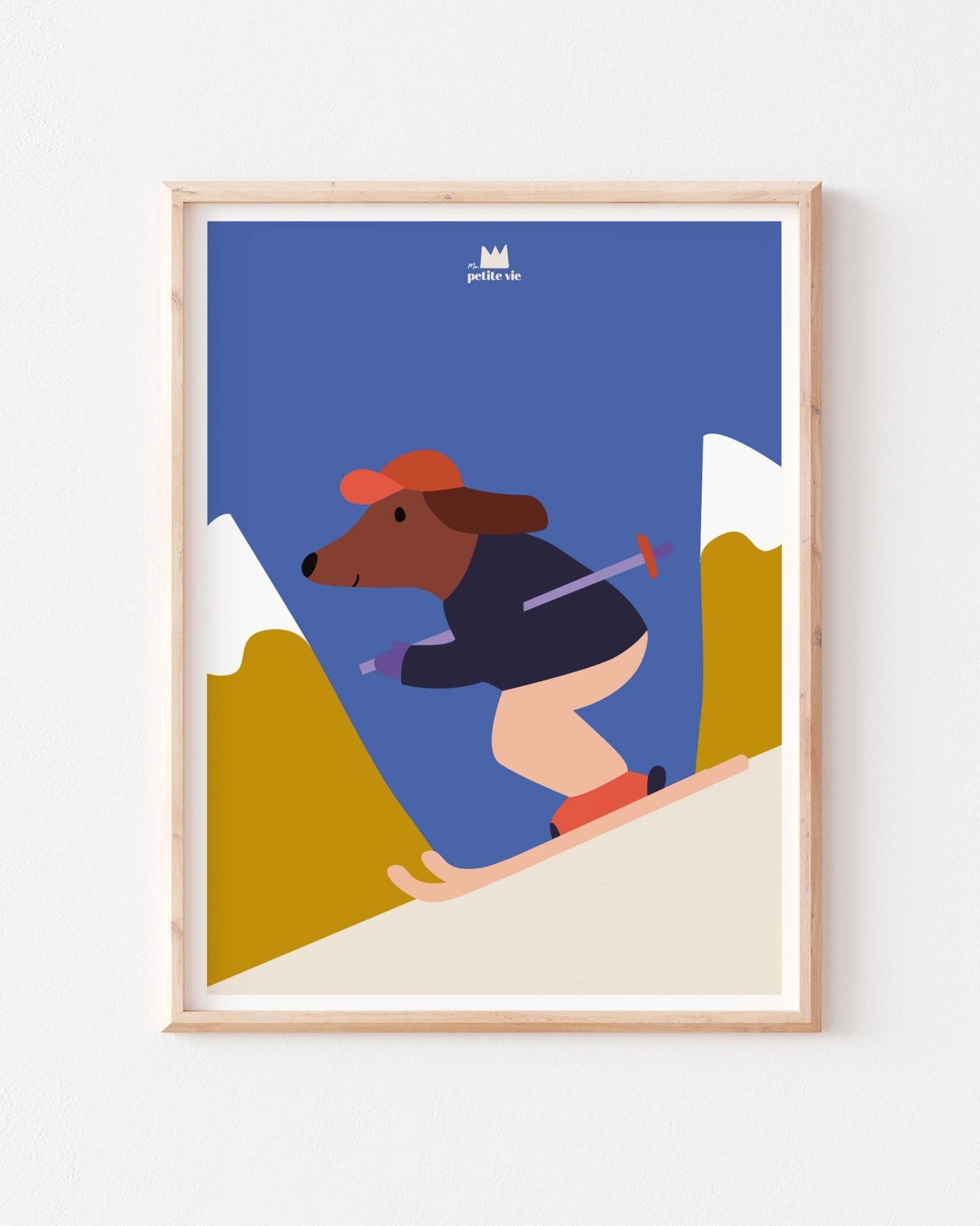 Affiche - Chien à ski