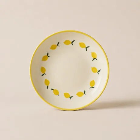 Assiette en grès motif citron – Collection Citron - bobibeloAssiette en grès motif citron – Collection Citron – Vaisselle vintage – bobibelo