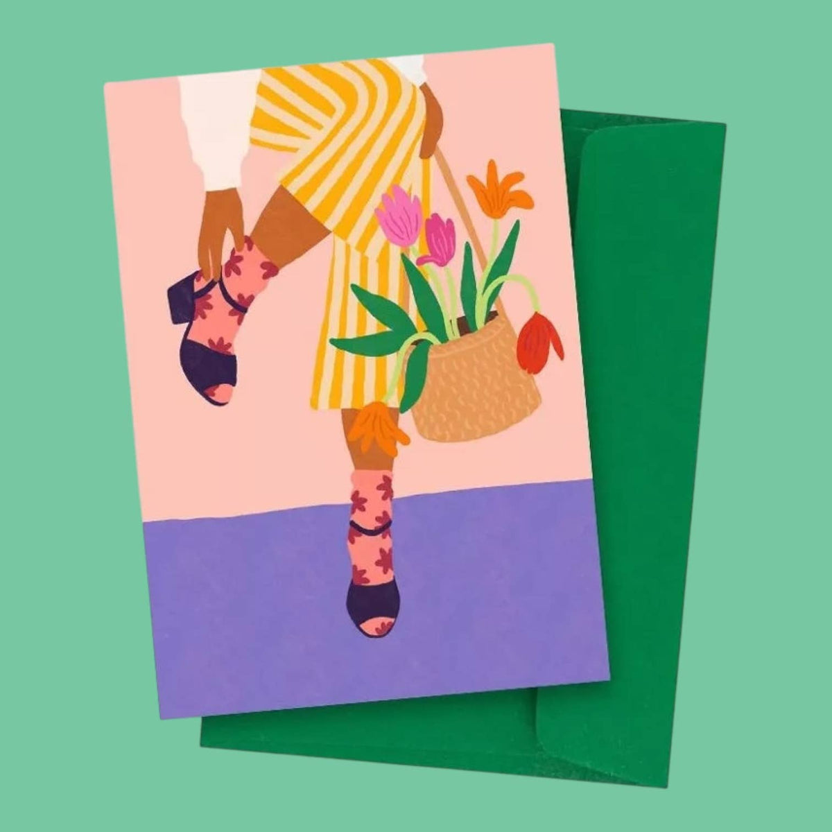 Carte postale Tulipes avec enveloppe