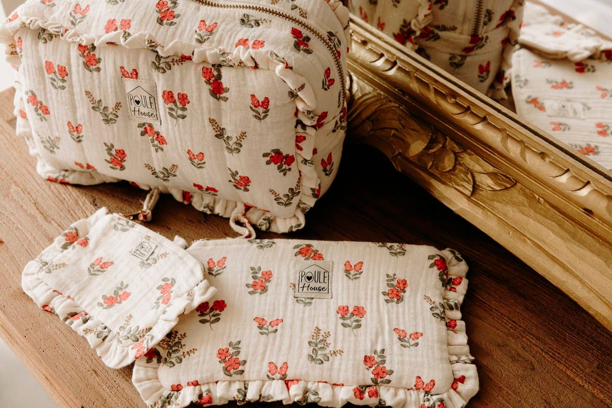Grande trousse de toilette Marylou – Poule House - bobibeloGrande trousse de toilette Marylou – Poule House – SA vintage – bobibelo