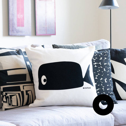 Housse de coussin Whale - bobibeloHousse de coussin Whale – Text vintage – bobibelo