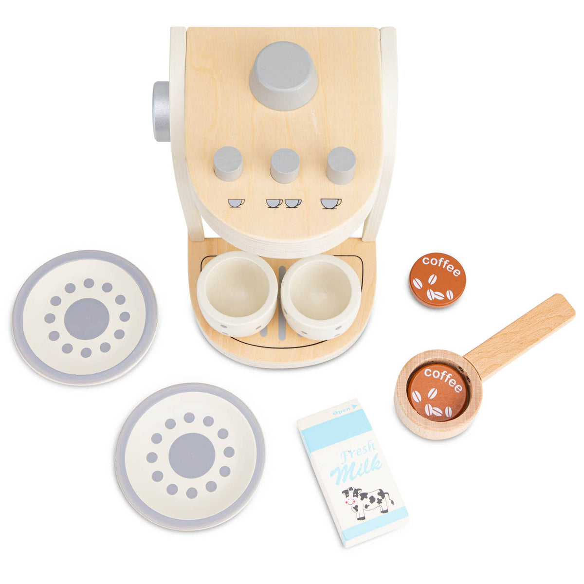 Machine à café en bois et accessoires pour jouer au petit barista