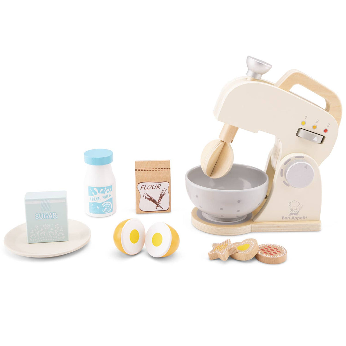 Robot pâtissier en bois avec accessoires – Woet - BobibeloRobot pâtissier en bois avec accessoires – Woet – Petit vintage – Bobibelo