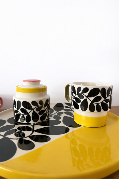 Sucrier Orla Kiely sycomore – Pot à sucre en céramique design rétro avec couvercle