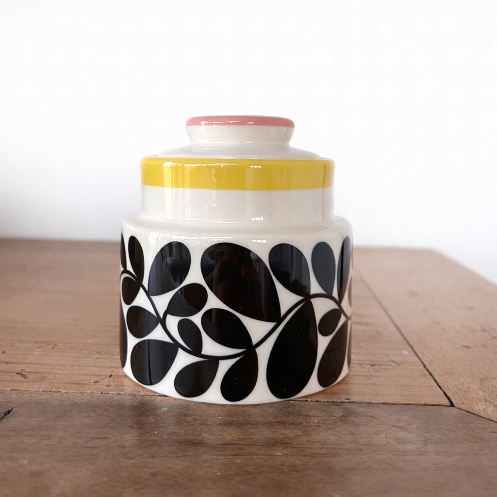 Sucrier Orla Kiely motif sycomore en céramique design rétro avec couvercle