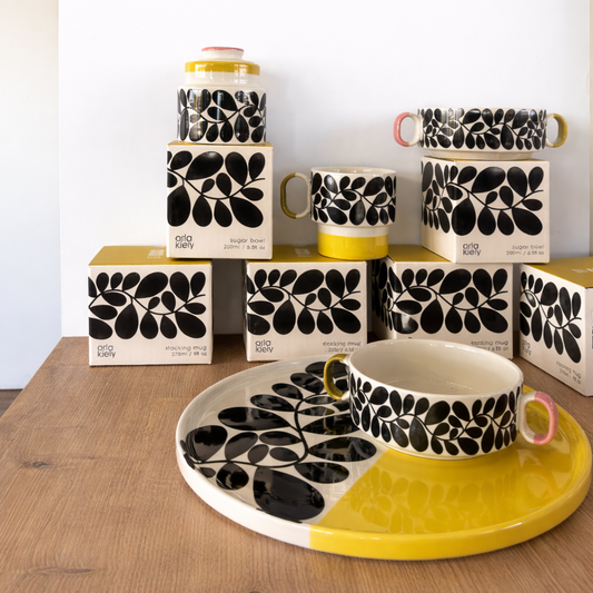 Bol à céréales Orla Kiely Sycamore Stripe en céramique avec poignées rétro