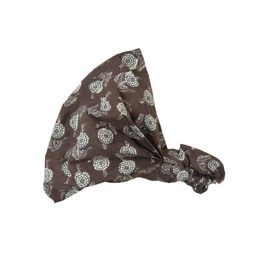 Bandeau fichu cheveux femme en coton – Large et élastique