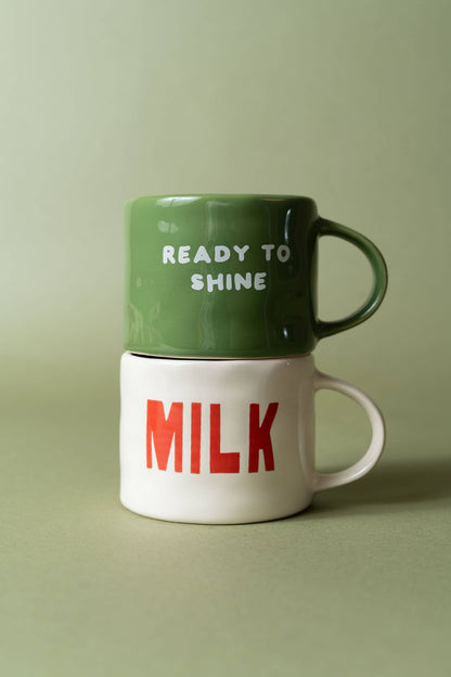 Mug “MILK” Sisi – Tasse graphique blanche 25 cl