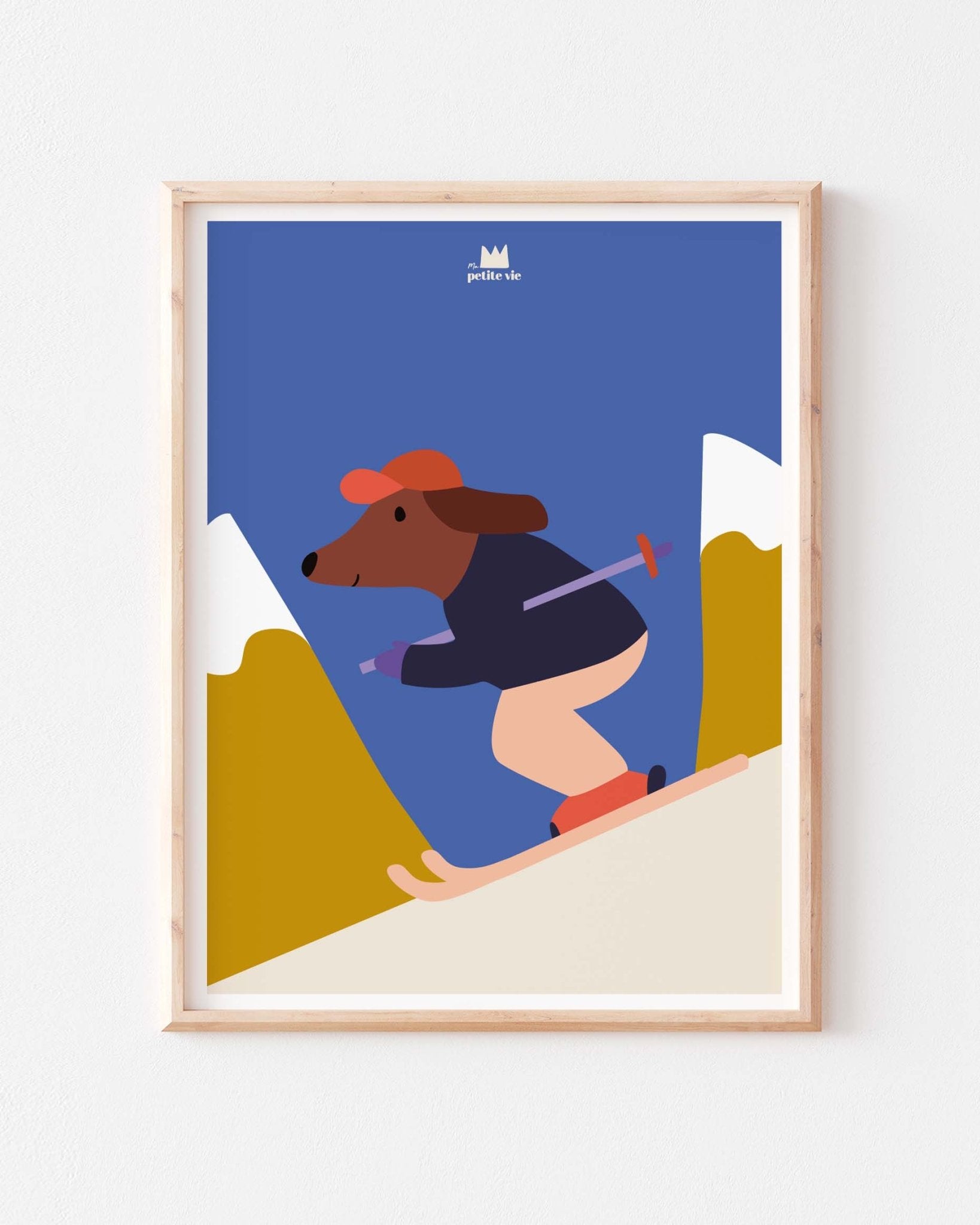 Affiche - Chien à ski 