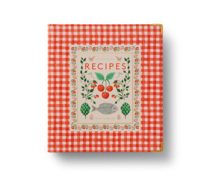 Classeur de recettes Cherry Farm Rifle Paper Co à motif vichy et cerises