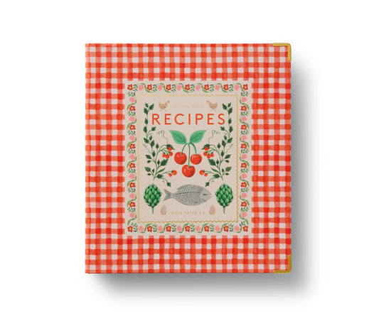 Classeur de recettes Cherry Farm Rifle Paper Co à motif vichy et cerises