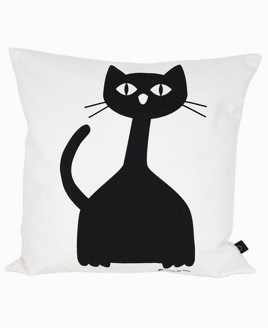 Housse de coussin chat noir Selma design scandinave décoration salon