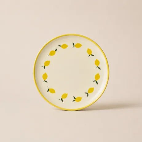 Assiette en grès motif citron – Collection Citron - bobibeloAssiette en grès motif citron – Collection Citron – Vaisselle vintage – bobibelo