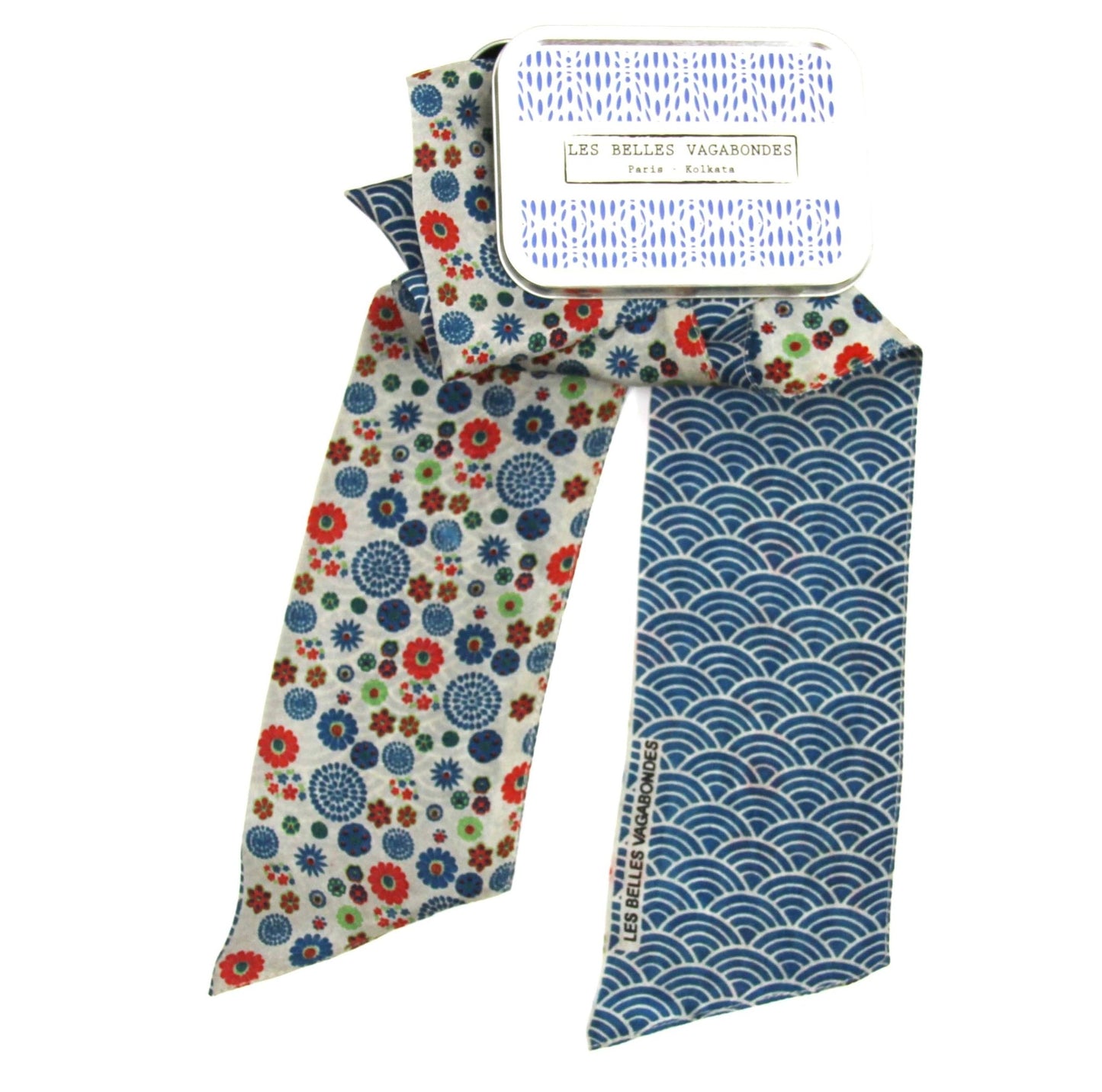 Bandeau Akiko Bleu 100% soie - Les belles vagabondes - bobibeloBandeau Akiko Bleu 100% soie - Les belles vagabondes – SA vintage – bobibelo