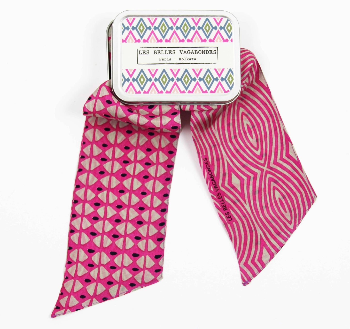 Bandeau Calypso Rose 100% soie - Les belles vagabondes - bobibeloBandeau Calypso Rose 100% soie - Les belles vagabondes – SA vintage – bobibelo