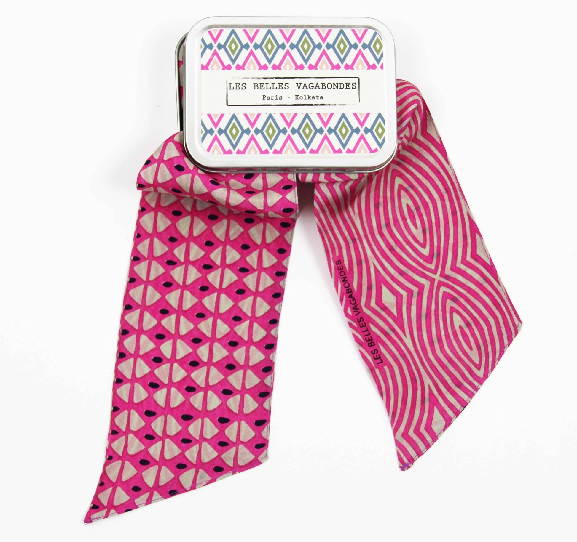 Bandeau Calypso Rose 100% soie - Les belles vagabondes - bobibeloBandeau Calypso Rose 100% soie - Les belles vagabondes – SA vintage – bobibelo