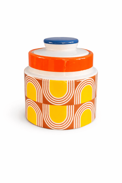 Bocal de conservation rétro Orla Kiely – Motif iconique années 70 - bobibeloBocal de conservation rétro Orla Kiely – Motif iconique années 70 – Vaisselle vintage – bobibelo