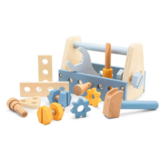 Boîte à outils en bois pour enfant – Woet - BobibeloBoîte à outils en bois pour enfant – Woet – Petit vintage – Bobibelo