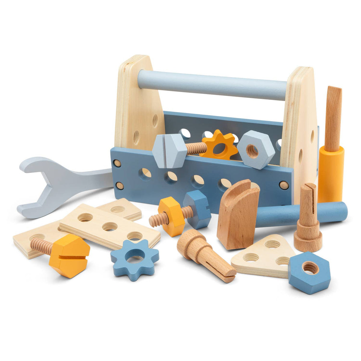Boîte à outils en bois pour enfant – Woet - BobibeloBoîte à outils en bois pour enfant – Woet – Petit vintage – Bobibelo