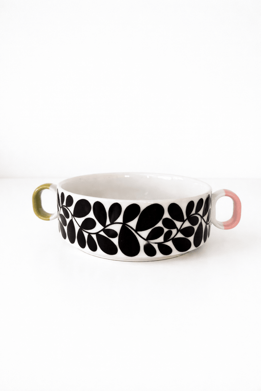 Bol à céréales Orla Kiely Sycamore Stripe – Bol en céramique rétro avec poignées - bobibeloBol à céréales Orla Kiely Sycamore Stripe – Bol en céramique rétro avec poignées – Vaisselle vintage – bobibelo
