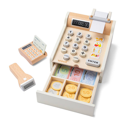 Caisse enregistreuse en bois pour enfant – Woet - BobibeloCaisse enregistreuse en bois pour enfant – Woet – Petit vintage – Bobibelo