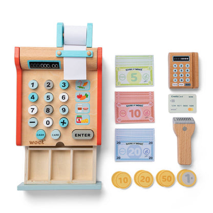 Caisse enregistreuse en bois pour enfant – Woet - BobibeloCaisse enregistreuse en bois pour enfant – Woet – Petit vintage – Bobibelo