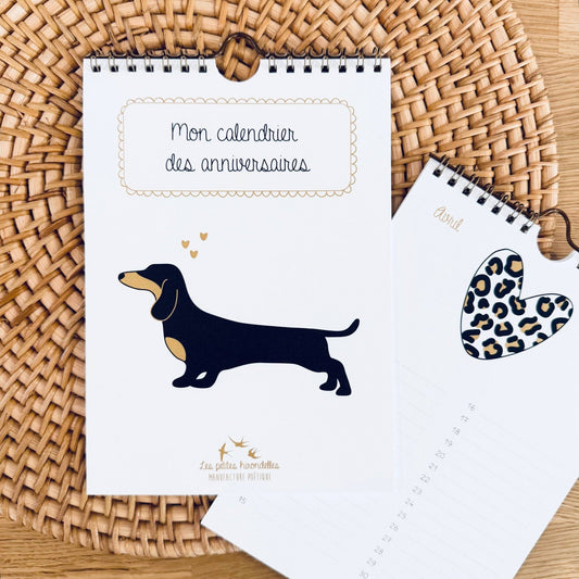 Calendrier perpétuel d’anniversaires A5 illustré - BobibeloCalendrier perpétuel d’anniversaires A5 illustré – PAPETERIE vintage – Bobibelo