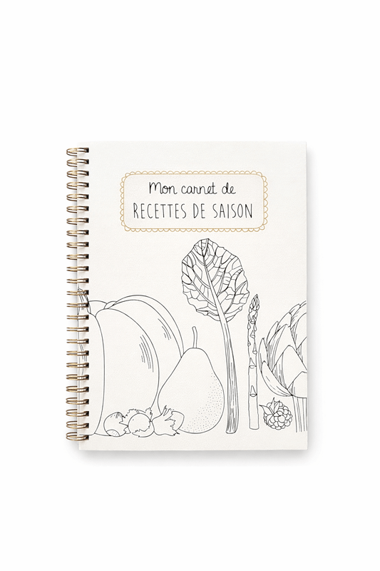 Carnet de recettes de saison A5 – Livre de cuisine à remplir illustré - bobibeloCarnet de recettes de saison A5 – Livre de cuisine à remplir illustré – PAPETERIE vintage – bobibelo