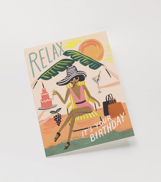 Carte d’anniversaire Relax – Rifle Paper & Co. - bobibeloCarte d’anniversaire Relax – Rifle Paper & Co. – PAPETERIE vintage – bobibelo