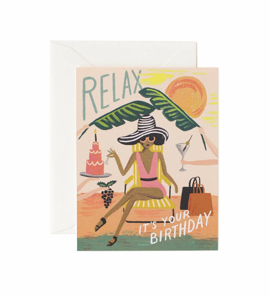 Carte d’anniversaire Relax – Rifle Paper & Co. - bobibeloCarte d’anniversaire Relax – Rifle Paper & Co. – PAPETERIE vintage – bobibelo