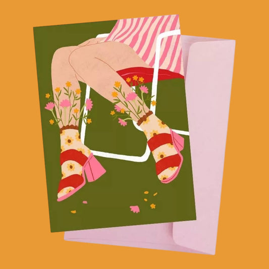 Carte postale Soquettes avec enveloppe