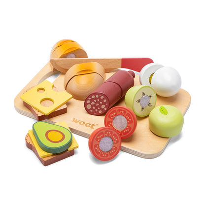 Dinette en bois à découper – Petit-déjeuner Woet - BobibeloDinette en bois à découper – Petit-déjeuner Woet – Petit vintage – Bobibelo