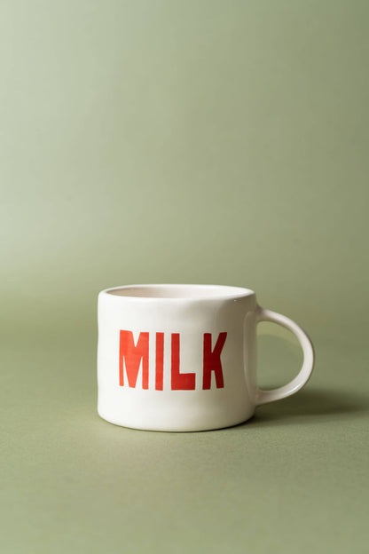 Mug “MILK” Sisi – Tasse graphique blanche 25 cl