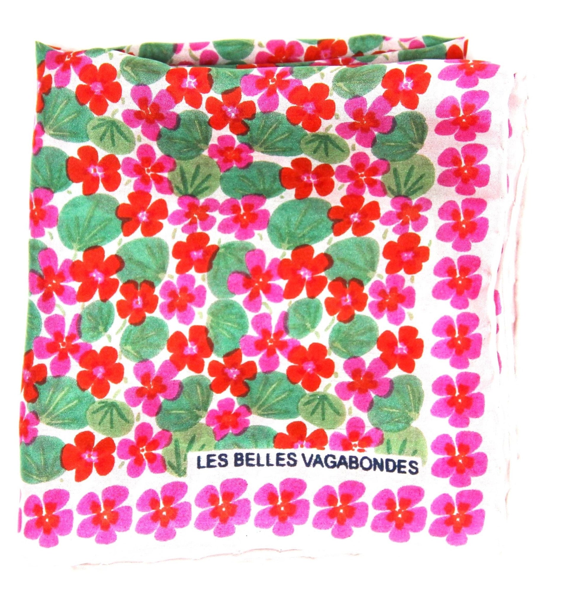Foulard en soie 50 x 50 cm – Mini Capucine Fuchsia - Les Belles Vagabondes - bobibeloFoulard en soie 50 x 50 cm – Mini Capucine Fuchsia - Les Belles Vagabondes – SA vintage – bobibelo
