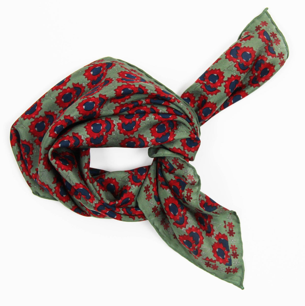 Foulard en soie 50 x 50 cm - Mini Tournesol Kaki-Les Belles Vagabondes - bobibeloFoulard en soie 50 x 50 cm - Mini Tournesol Kaki-Les Belles Vagabondes – SA vintage – bobibelo