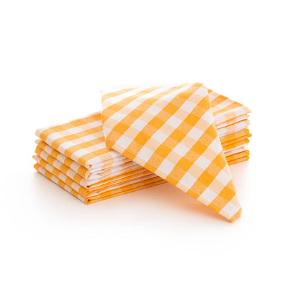 Lot de 6 serviettes de table en coton à carreaux vichy 45x45 cm - bobibeloLot de 6 serviettes de table en coton à carreaux vichy 45x45 cm – Text vintage – bobibelo