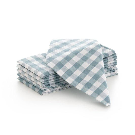 Lot de 6 serviettes de table en coton à carreaux vichy 45x45 cm - bobibeloLot de 6 serviettes de table en coton à carreaux vichy 45x45 cm – Text vintage – bobibelo
