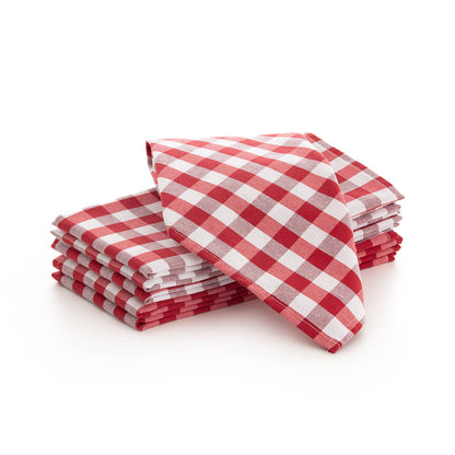 Lot de 6 serviettes de table en coton à carreaux vichy 45x45 cm - bobibeloLot de 6 serviettes de table en coton à carreaux vichy 45x45 cm – Text vintage – bobibelo