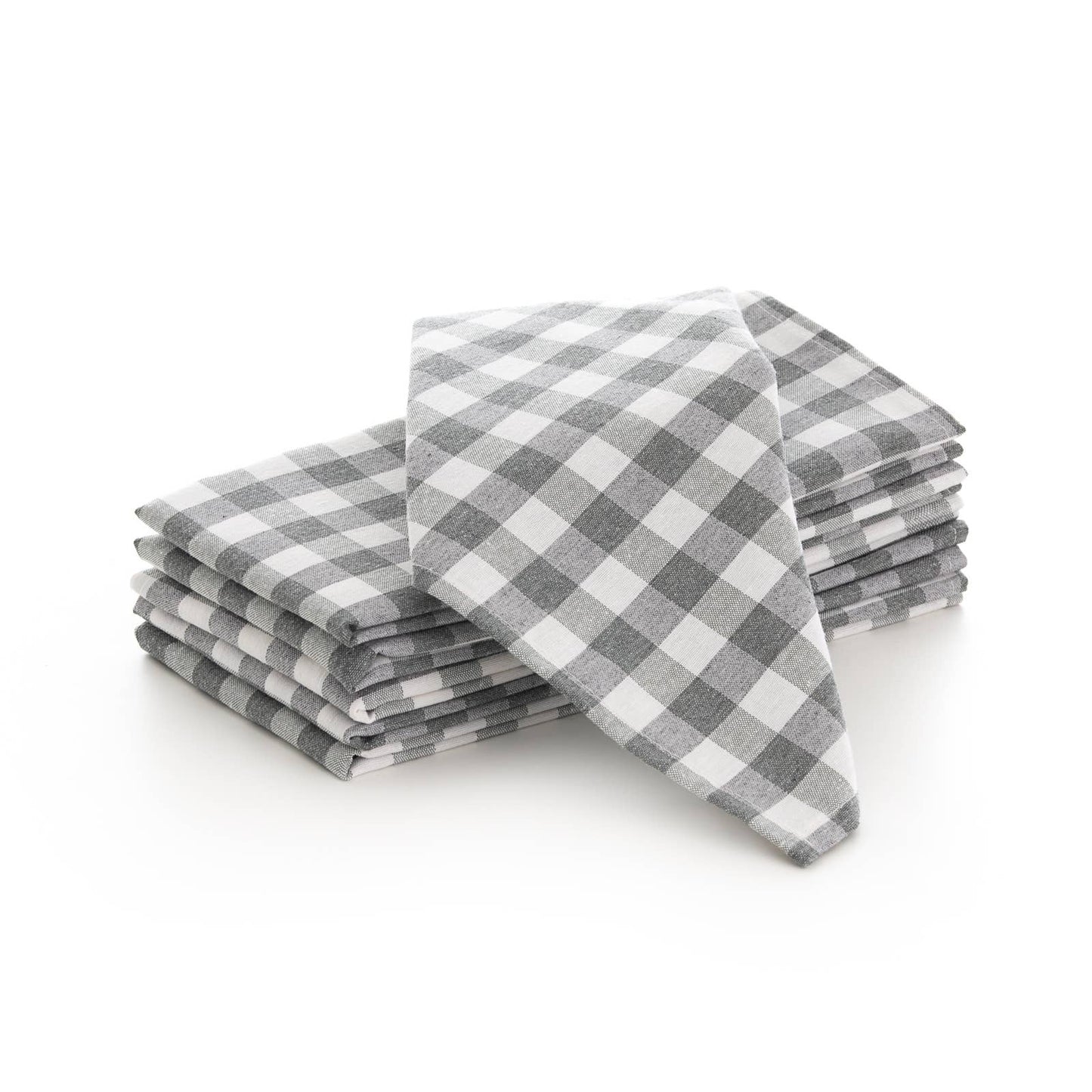 Lot de 6 serviettes de table en coton à carreaux vichy 45x45 cm - bobibeloLot de 6 serviettes de table en coton à carreaux vichy 45x45 cm – Text vintage – bobibelo