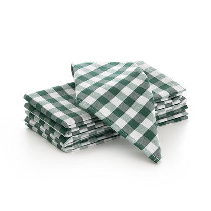 Lot de 6 serviettes de table en coton à carreaux vichy 45x45 cm - bobibeloLot de 6 serviettes de table en coton à carreaux vichy 45x45 cm – Text vintage – bobibelo