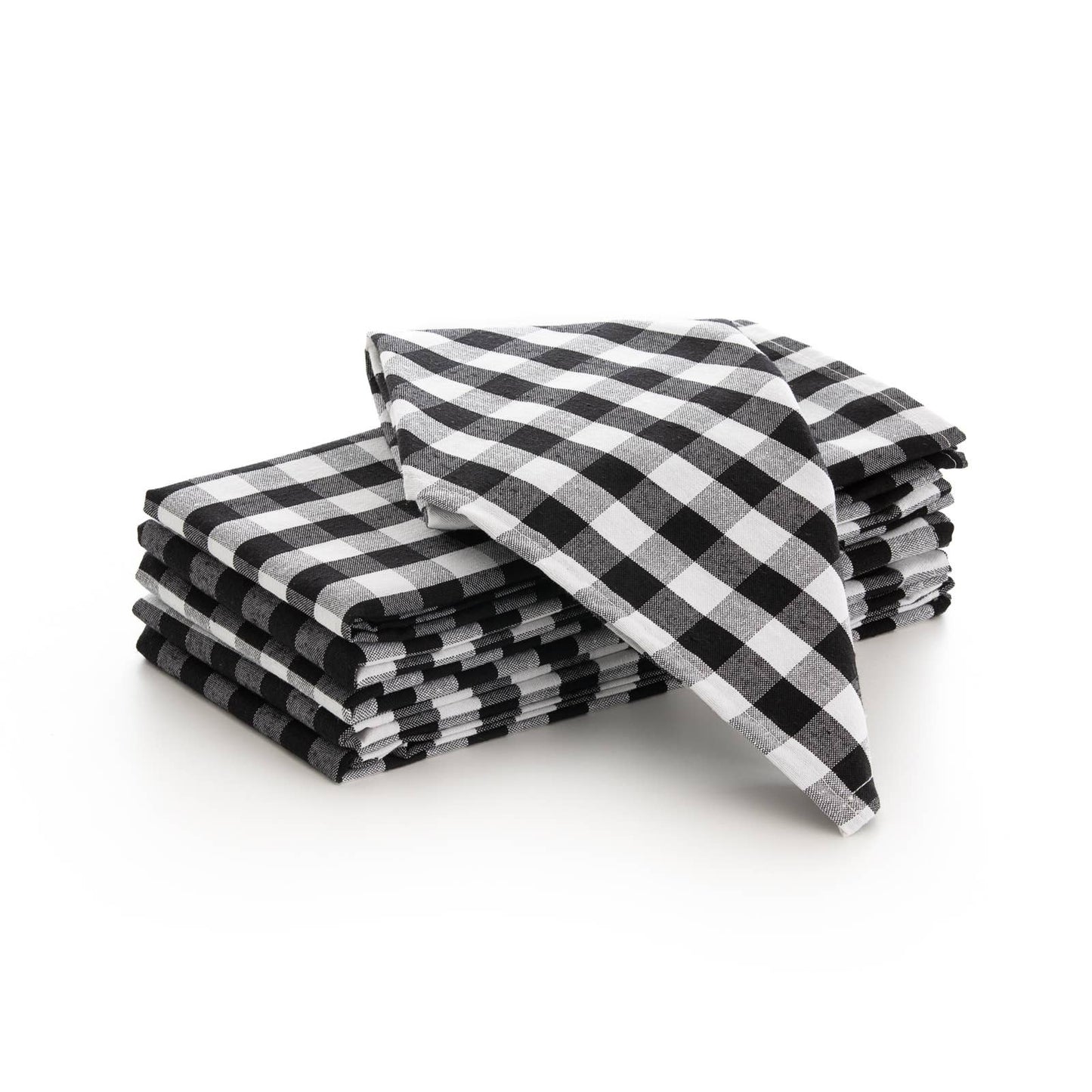 Lot de 6 serviettes de table en coton à carreaux vichy 45x45 cm - bobibeloLot de 6 serviettes de table en coton à carreaux vichy 45x45 cm – Text vintage – bobibelo