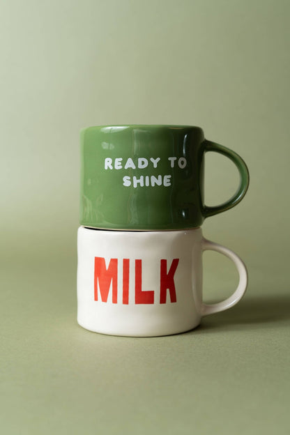 Mug “MILK” Sisi – Tasse graphique blanche 25 cl - bobibeloMug “MILK” Sisi – Tasse graphique blanche 25 cl – Vaisselle vintage – bobibelo