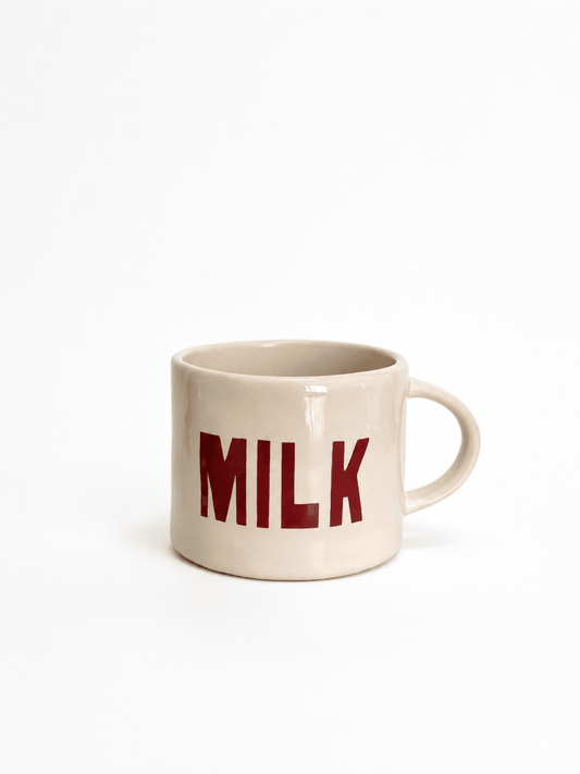 Mug “MILK” Sisi – Tasse graphique blanche 25 cl - bobibeloMug “MILK” Sisi – Tasse graphique blanche 25 cl – Vaisselle vintage – bobibelo