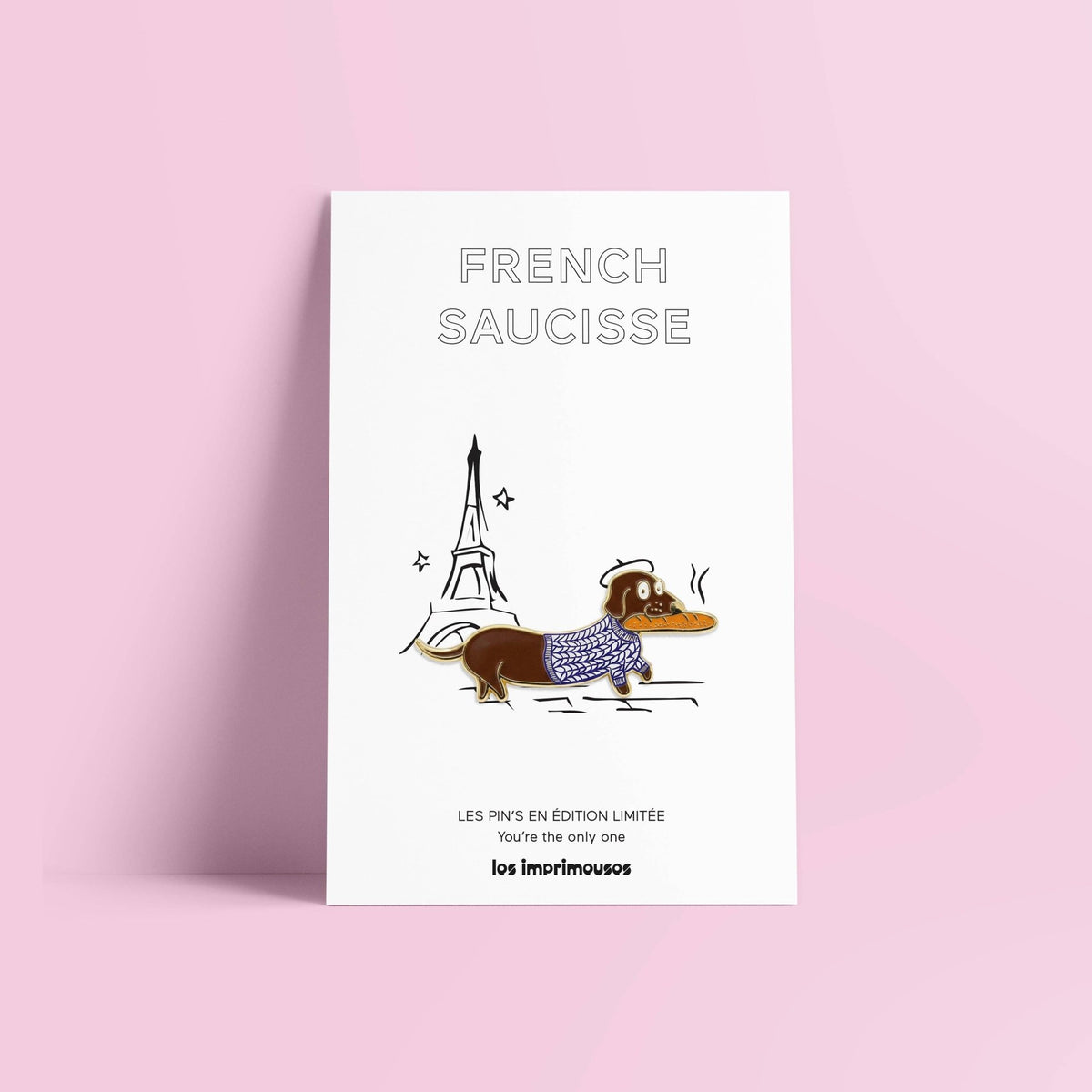 Pin’s French Saucisse - Teckel parisien: Marron - bobibeloPin’s French Saucisse - Teckel parisien: Marron – SA vintage – bobibelo
