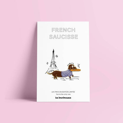 Pin’s French Saucisse - Teckel parisien: Marron - bobibeloPin’s French Saucisse - Teckel parisien: Marron – SA vintage – bobibelo