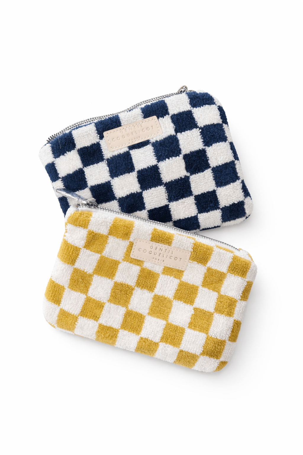 Pochette en éponge damier – Trousse souple zippée - bobibeloPochette en éponge damier – Trousse souple zippée – SA vintage – bobibelo
