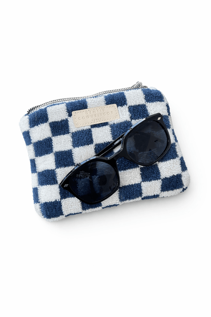 Pochette en éponge damier – Trousse souple zippée - bobibeloPochette en éponge damier – Trousse souple zippée – SA vintage – bobibelo