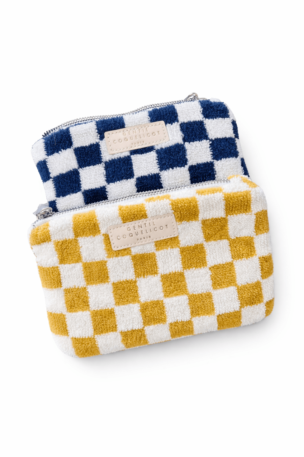 Pochette en éponge damier – Trousse souple zippée - bobibeloPochette en éponge damier – Trousse souple zippée – SA vintage – bobibelo