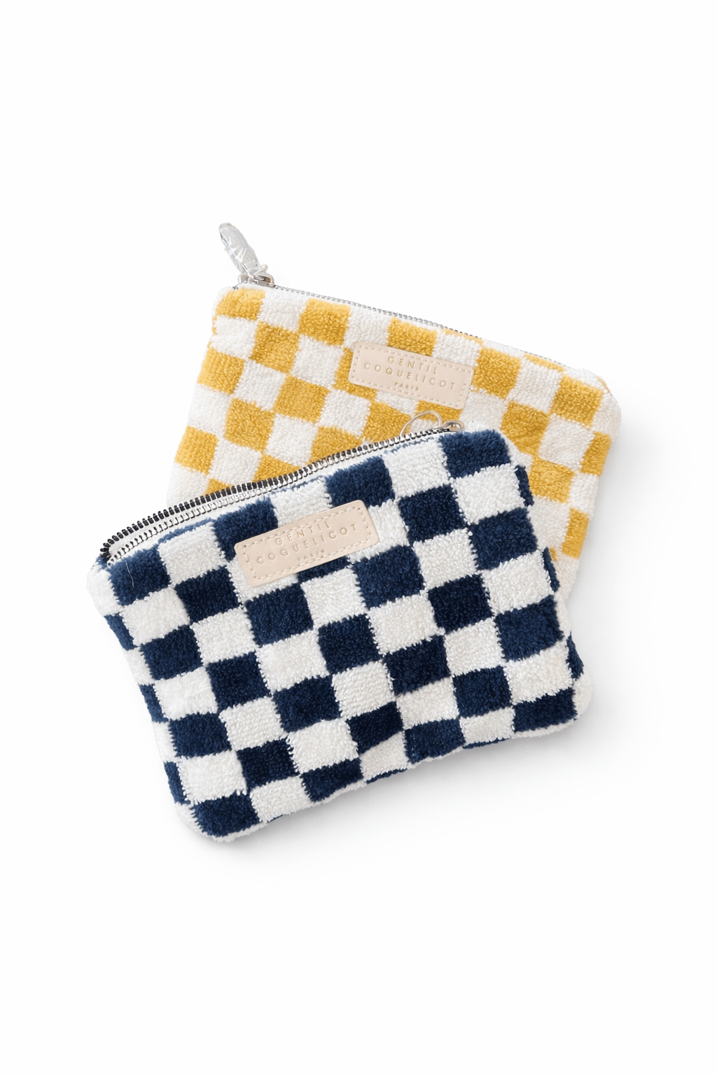 Pochette en éponge damier – Trousse souple zippée - bobibeloPochette en éponge damier – Trousse souple zippée – SA vintage – bobibelo