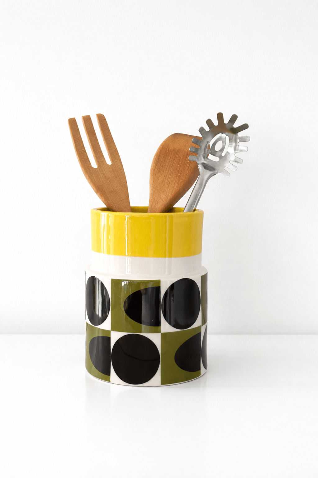 Pot à ustensiles design en céramique – Orla Kiely - bobibeloPot à ustensiles design en céramique – Orla Kiely – Vaisselle vintage – bobibelo